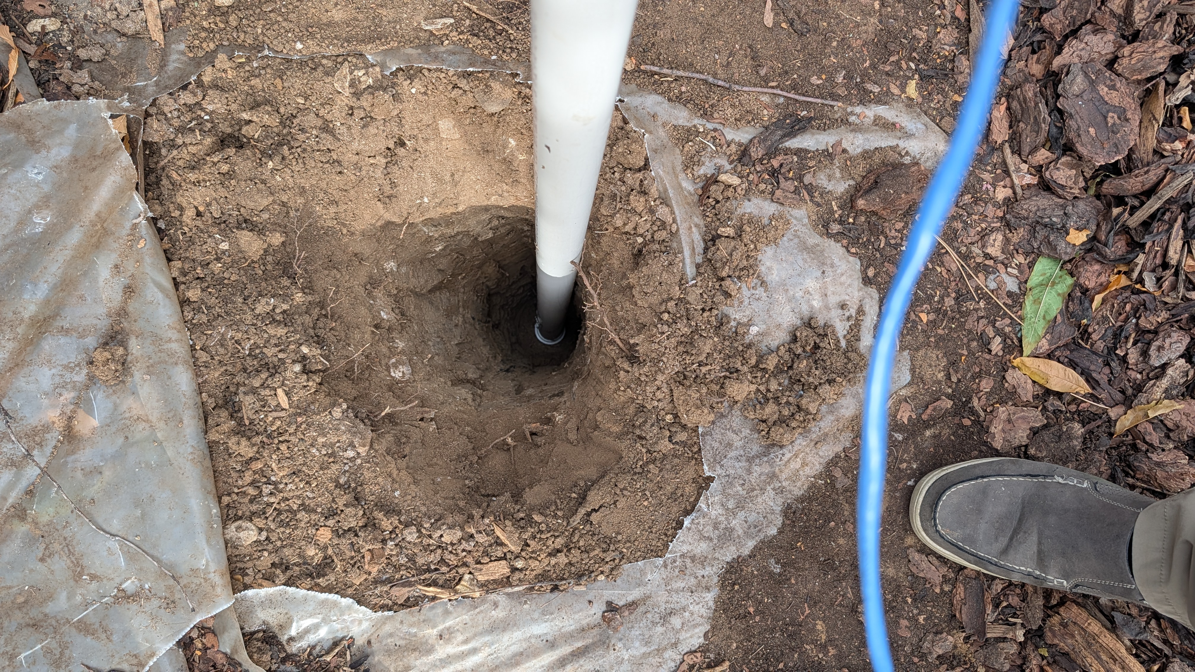 PVC pipe burial in the backyard