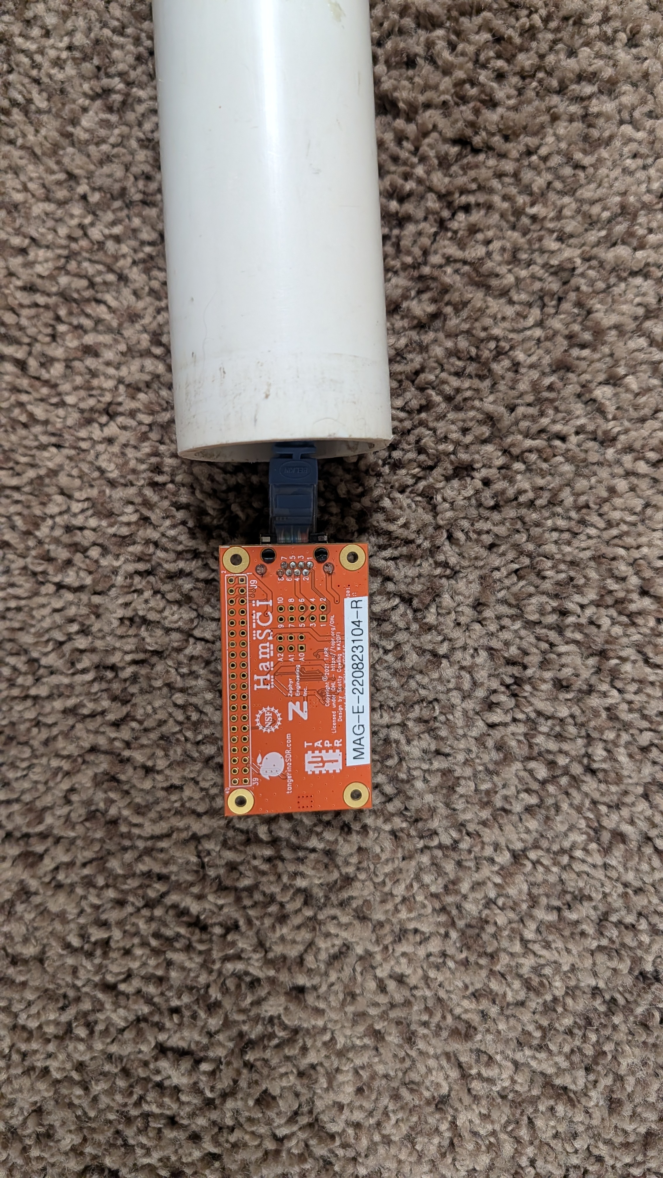 RM3100 sensor assembly inside PVC pipe
